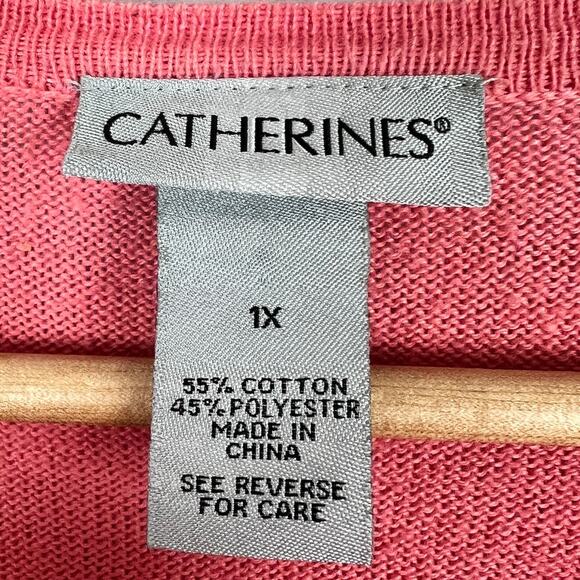 Catherines Women 1X Minimalist Staple Modest Career Office Coastal Knit Cardigan - Picture 6 of 10